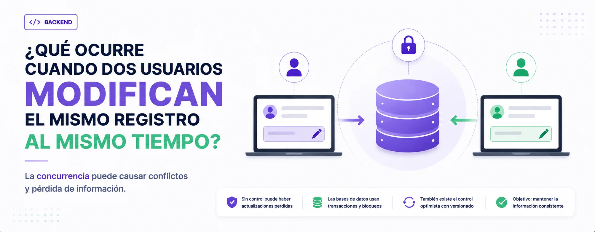 ¿Qué ocurre cuando dos usuarios modifican el mismo registro al mismo tiempo?